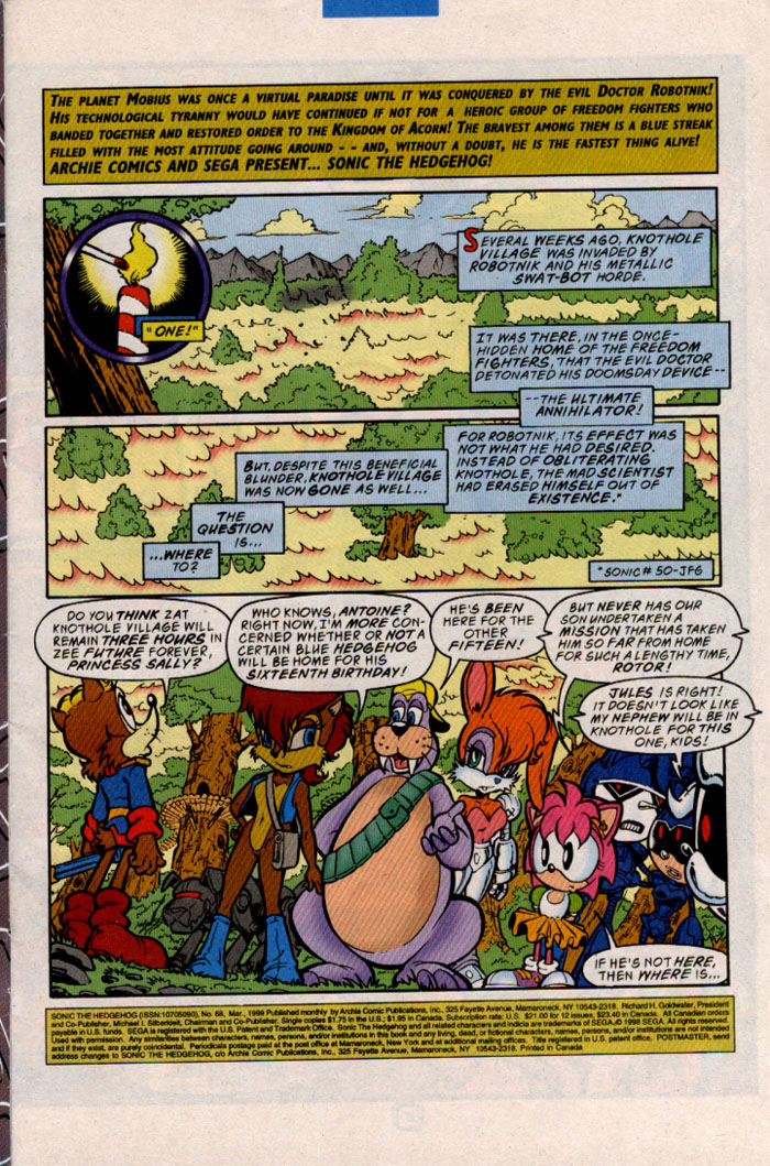 Sonic - Archie Adventure Series March 1999 Page 1